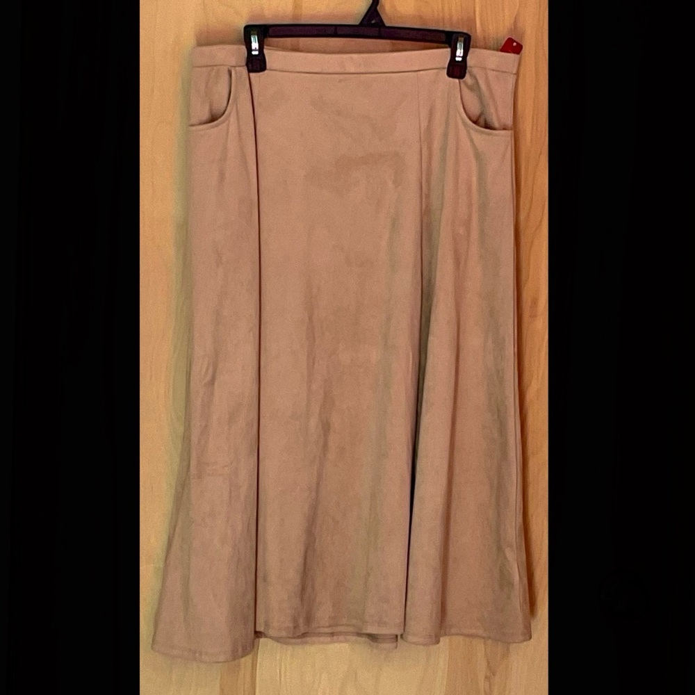 LuLaRoe Tan Elegant Avery Skirt Micro Suede - NWT